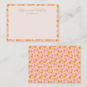 ボホピンクオレンジフローラかわいい赤ちゃんシャワー アドバイスカード (正面/裏面)