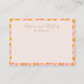 ボホピンクオレンジフローラかわいい赤ちゃんシャワー アドバイスカード (正面)