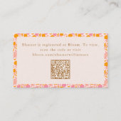 ボホピンクオレンジフローラかわいい赤ちゃんシャワーQR エンクロージャーカード (正面)