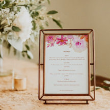 ボホピンクオレンジフローラシックなカスタムウェディング