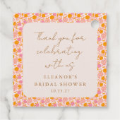 ボホピンクオレンジフローラブライダルシャワーありがとう フェイバータグ (裏面)