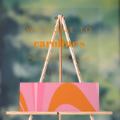 ボホピンクオレンジ抽象芸術カスタムブライダルシャワー アクリルサイン (ニュートラル)