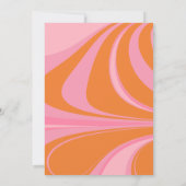 ボホピンクオレンジ抽象芸術大理石ブライダルシャワー 招待状 (裏面)