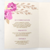 ボホピンクオーキッドフローラオールインワンアイボリー結婚ズ 三つ折り招待状 (内部最初)