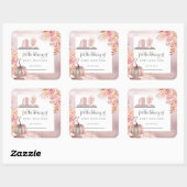 ボホピンクカボチャ |パンパスグラスベビー蔵書票 スクエアシール (シート)