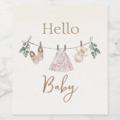 ボホピンクガール赤ちゃん服 ワインラベル (シングルラベル)