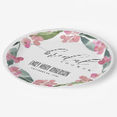 ボホピンククリストサンザクティ開花ブライダルシャワー ペーパープレート (アングル)