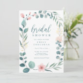 ボホピンクグリーンフローラガーデンブライダルシャワー 招待状 (スタンド正面)