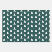 ボホピンクグリーンレッドホワイトクリスマスツリーズホリデー ラッピングペーパーシート (正面3)