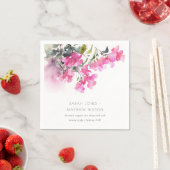 ボホピンクグリーン熱帯ブーゲンビリア結婚ズ スタンダードカクテルナプキン (インサイチュ)