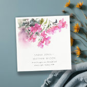 ボホピンクグリーン熱帯ブーゲンビリア結婚ズ スタンダードカクテルナプキン