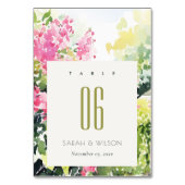 ボホピンクグリーン熱帯ブーゲンビリア結婚ズ テーブルナンバー (正面)