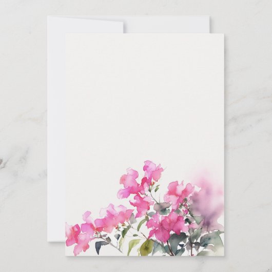 ボホピンクグリーン熱帯ブーゲンビリア結婚ズ ノートカード (裏面)
