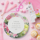 ボホピンクグリーン熱帯ブーゲンビリア結婚ズ ペーパープレート (パーティー)