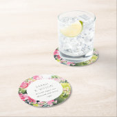 ボホピンクグリーン熱帯ブーゲンビリア結婚ズ ラウンドペーパーコースター (インサイチュ)