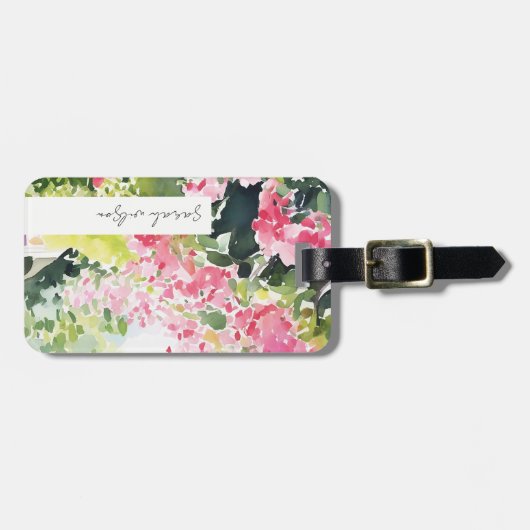 ボホピンクグリーン熱帯ブーゲンビリーアアドレス ラゲッジタグ (正面横)