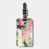 ボホピンクグリーン熱帯ブーゲンビリーアアドレス ラゲッジタグ (正面縦)
