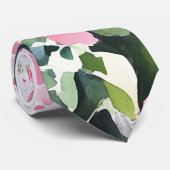 ボホピンクグリーン熱帯水色ブーゲンビリア ネクタイ (ロール)