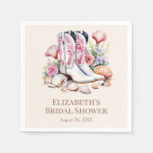 ボホピンクコースト女性のカーボーイブーツブライダルシャワー スタンダードカクテルナプキン (正面)