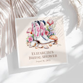 ボホピンクコースト女性のカーボーイブーツブライダルシャワー スタンダードカクテルナプキン