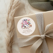 ボホピンクコースト女性のカーボーイブーツブライダルシャワー ラウンドシール