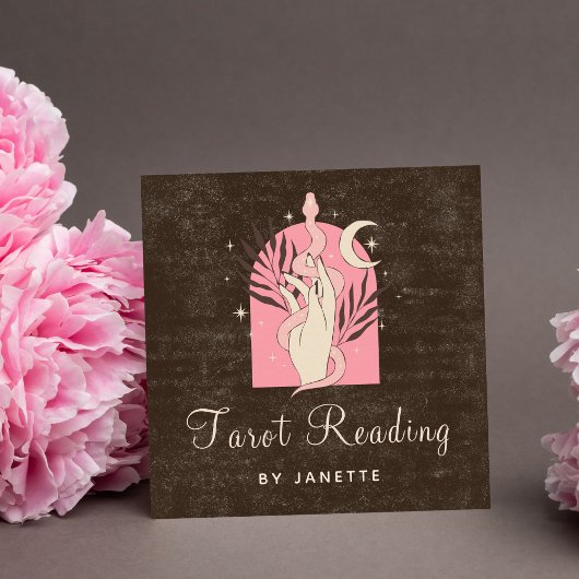 ボホピンクスネークヒーリングハンドシアルムーンタロット スクエア名刺