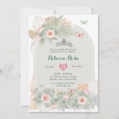 ボホピンクセージグリーンクラウンク王室のンセアニラ 招待状 (正面)