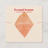 ボホピンクチャームミニマリストアートネックレスディスプレイ スクエア名刺 (正面)