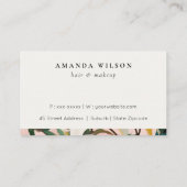 ボホピンクティール（緑がかった色）グリーン絵を描フローラロイヤリティ 名刺 (裏面)