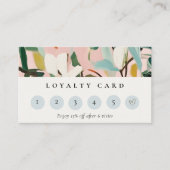 ボホピンクティール（緑がかった色）グリーン絵を描フローラロイヤリティ 名刺 (正面)