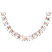 ボホピンクデイジーハッピーバースデーフォトマイルストーン バンティングフラッグ (全)