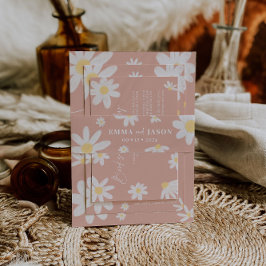 ボホピンクデイジーフラワー招待状用帯 招待状ベリーバンド