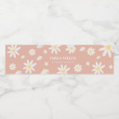 ボホピンクデイジーフローラ水瓶ラベル ペットボトルラベル (シングルラベル)