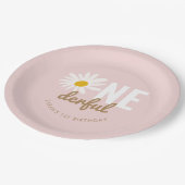 ボホピンクデイジーワンダーフル1歳パーティー ペーパープレート (アングル)