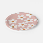ボホピンクデイジー誕生日 ペーパープレート (アングル)