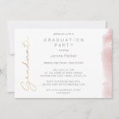 ボホピンクドリームキャッチャー写真卒業パーティー 招待状 (正面)