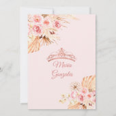 ボホピンクドレスバタフライフローラプリンセス15アニョス 招待状 (裏面)