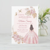 ボホピンクドレス メキシカンプリンセス キンセアニエラ 招待状 (スタンド正面)