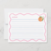ボホピンクドードルシトラスブライダルシャワーレシピカード 招待状 (裏面)