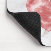 ボホピンクハート羽デイジー大理石パターン マウスパッド (コーナー)