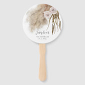 ボホピンクパンパスグラス誕生日写真 ハンドファン (正面)