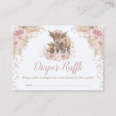 ボホピンクパンパスハイランドカウオムツラッフル エンクロージャーカード (正面)