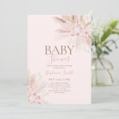 ボホピンクパンパスベビーシャワーガール招待状 招待状 (スタンド正面)