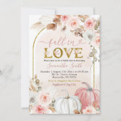 ボホピンクパンプキン秋インラブブライダルシャワー 招待状 (正面)
