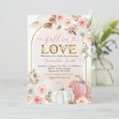 ボホピンクパンプキン秋インラブブライダルシャワー 招待状 (スタンド正面)