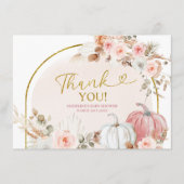 ボホピンクフローラカボチャサンキューカード エンクロージャーカード (正面)