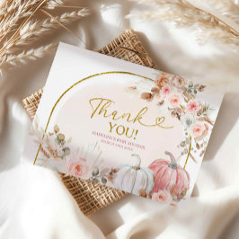 ボホピンクフローラカボチャサンキューカード エンクロージャーカード