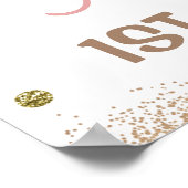 ボホピンクフローラカボチャ1stバースデーウェルカムサイン ポスター (角)