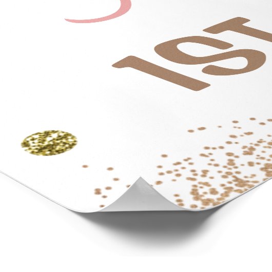 ボホピンクフローラカボチャ1stバースデーウェルカムサイン ポスター (角)