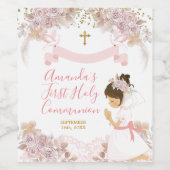 ボホピンクフローラガールファースト聖体十字架 ワインラベル (シングルラベル)